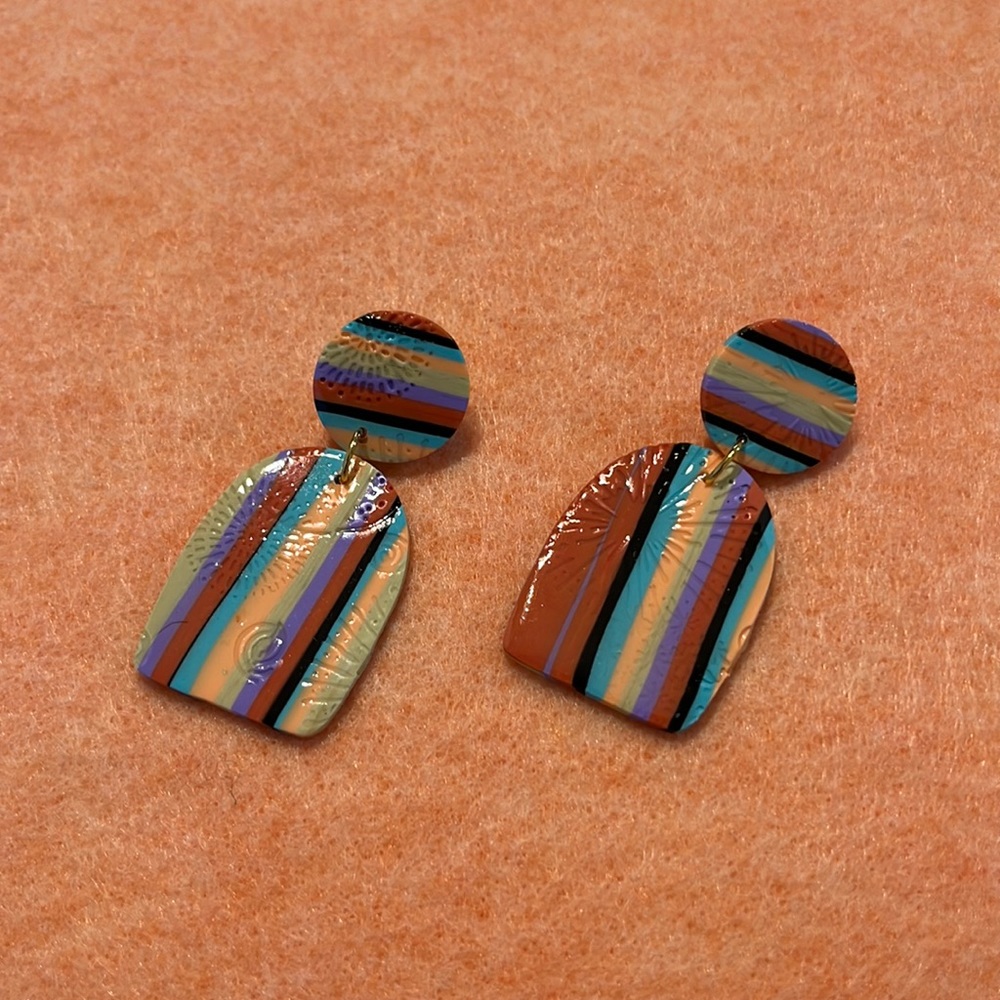 Hand Designed Polymer Clay Earrings
